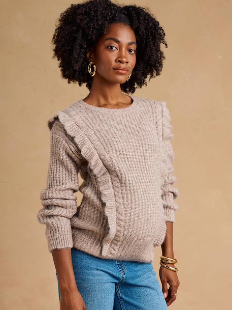 Pull grossesse et allaitement taupe 6 - vertbaudet enfant 