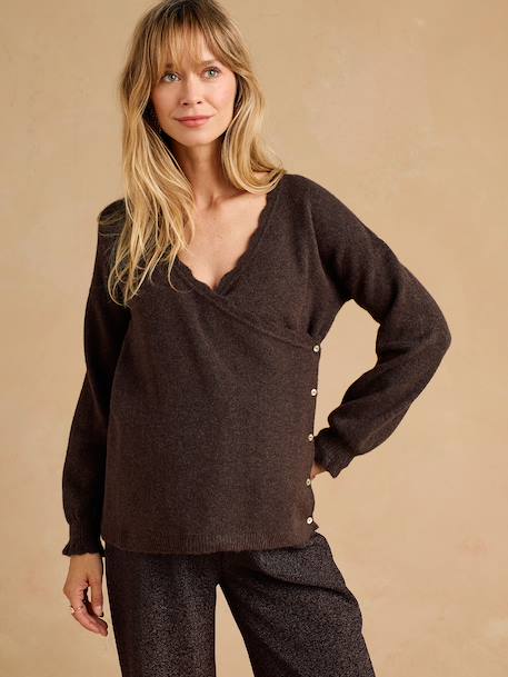 Pull grossesse et allaitement chocolat 6 - vertbaudet enfant 