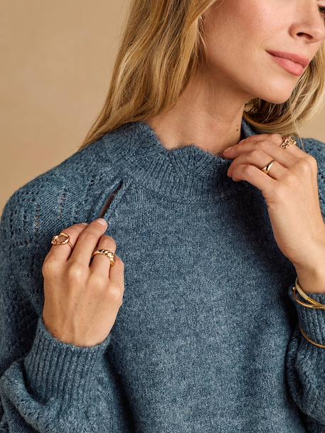 Robe pull grossesse et allaitement bleu grisé 2 - vertbaudet enfant 