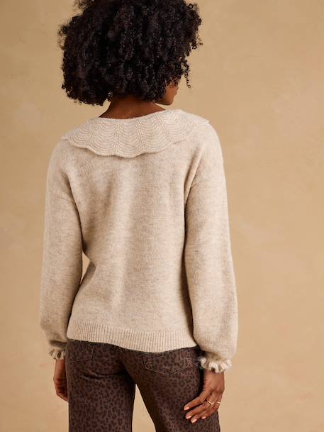 Pull grossesse et allaitement Colette beige chiné 2 - vertbaudet enfant 