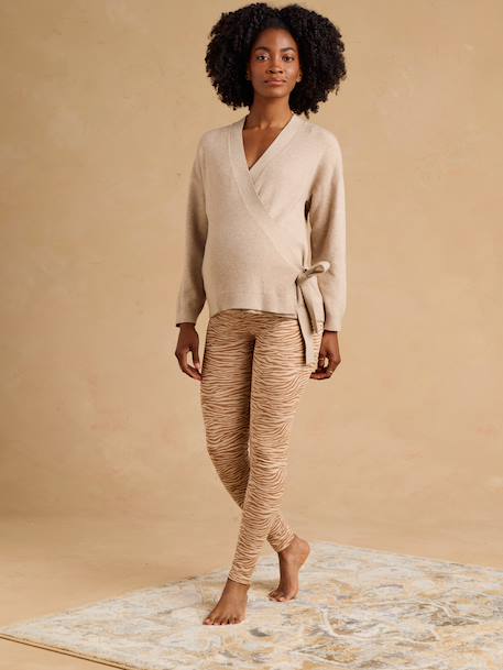 Ensemble cache coeur grossesse beige chiné 1 - vertbaudet enfant 