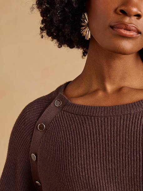 Robe en tricot grossesse et allaitement chocolat+noir 5 - vertbaudet enfant 