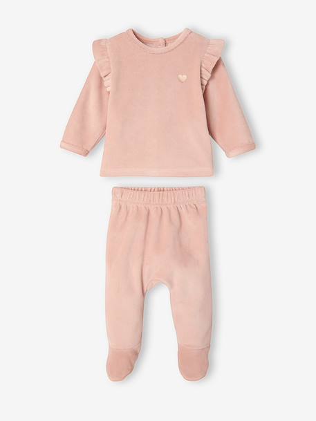 Lot de 2 pyjamas bébé fille rose poudré 1 - vertbaudet enfant 