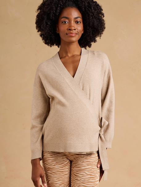 Ensemble cache coeur grossesse beige chiné 7 - vertbaudet enfant 