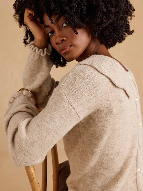 Pull grossesse et allaitement Colette beige chiné 4 - vertbaudet enfant 