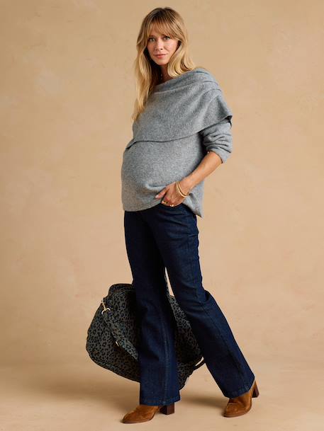 Pull de grossesse et allaitement drapé gris chiné 2 - vertbaudet enfant 