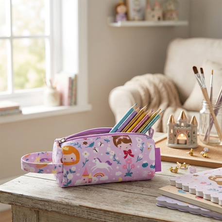 Trousse d'école et loisirs pour enfant Beige+Blanc+Bleu+Bleu marine+Gris+Jaune+Kaki+Parme+Pêche+Rose+Rose pastel+Vert 41 - vertbaudet enfant 
