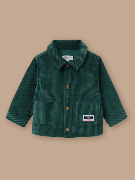 Surchemise en velours bébé Vert pin 1 - vertbaudet enfant 