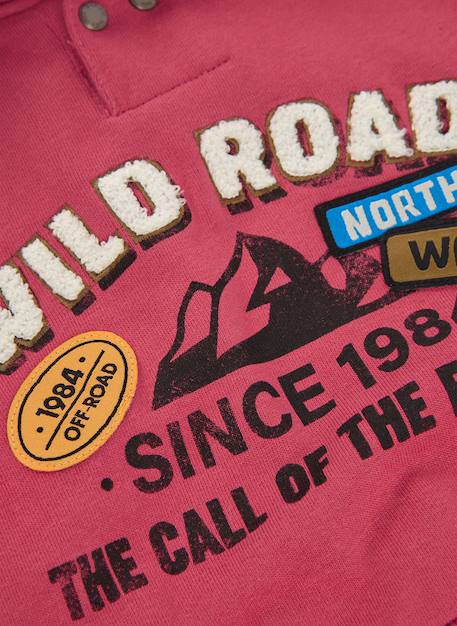 Sweat-shirt garçon molleton à capuche wild road Orange 3 - vertbaudet enfant 