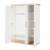 Armoire enfant ‘jimmy’ – 3 portes – poignées en bois massif Blanc+Mauve+Sauge 5 - vertbaudet enfant 