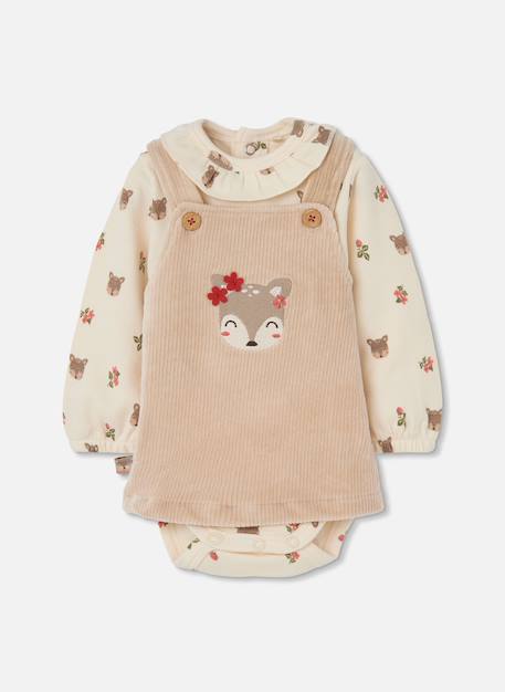 Bébé-Ensemble-Ensemble maille bébé fille brodé cerf
