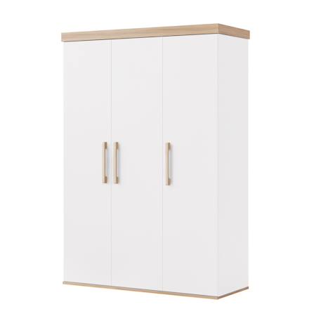 Armoire enfant ‘jimmy’ – 3 portes – poignées en bois massif Blanc+Mauve+Sauge 1 - vertbaudet enfant 