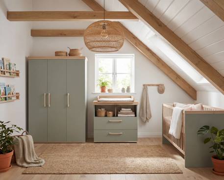 Ensemble Chambre Bébé 'Jimmy' – Set Duo – Chambre Évolutive au Design Scandinave Blanc+Mauve+Sauge 15 - vertbaudet enfant 
