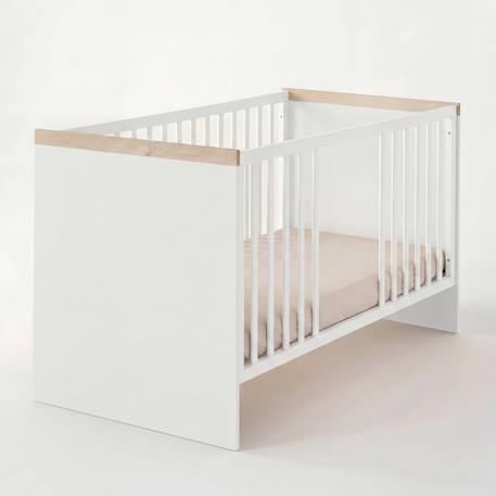 Lit Bébé Évolutif 'Jimmy' 70 × 140 - Réglable en Hauteur et Transformable en Lit Junior Blanc+Mauve+Sauge 4 - vertbaudet enfant 