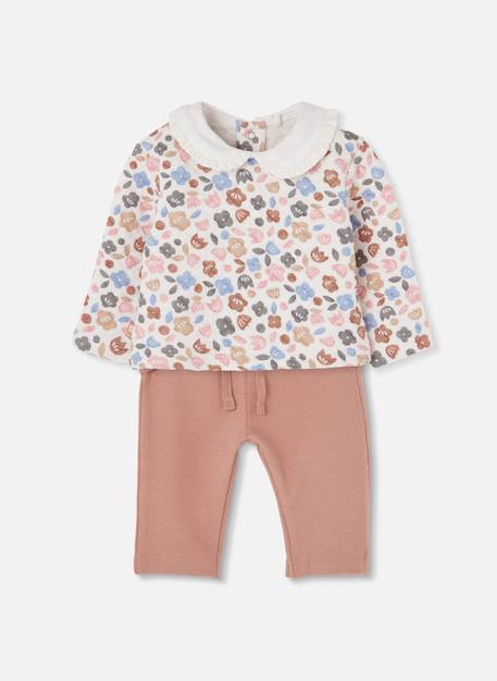 Bébé-Ensemble-Ensemble maille bébé fille imprimé fleurs