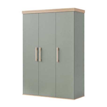 Armoire enfant ‘jimmy’ – 3 portes – poignées en bois massif Blanc+Mauve+Sauge 13 - vertbaudet enfant 