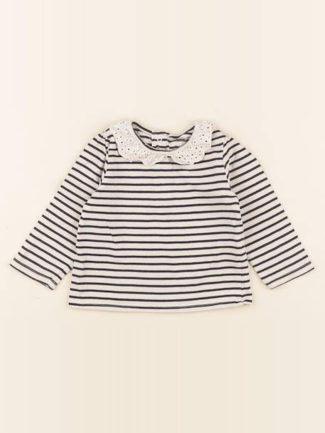 Tee-shirt - 1 an Beige, bleu 1 - vertbaudet enfant 