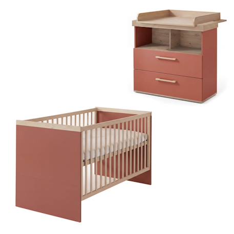 Ensemble Chambre Bébé 'Jimmy' – Set Duo – Chambre Évolutive au Design Scandinave Blanc+Mauve+Sauge 8 - vertbaudet enfant 