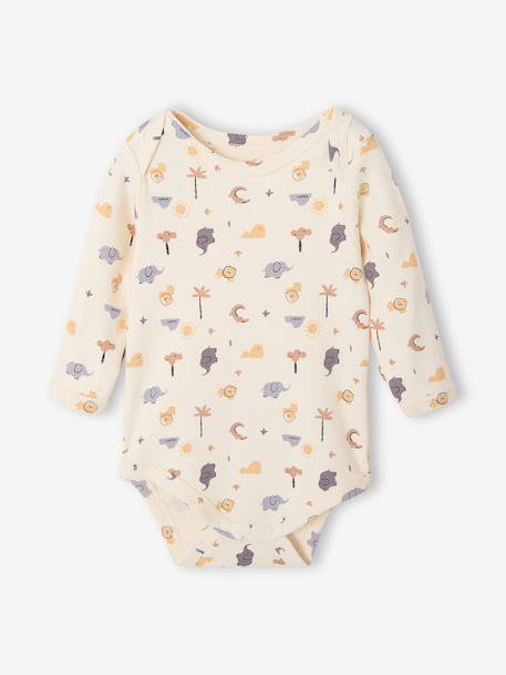 Lot de 5 bodies bébé garçon manches longues cappuccino 2 - vertbaudet enfant 