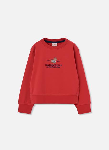 Fille-Pull, gilet, sweat-Sweat-shirt en molleton fille broderie chien
