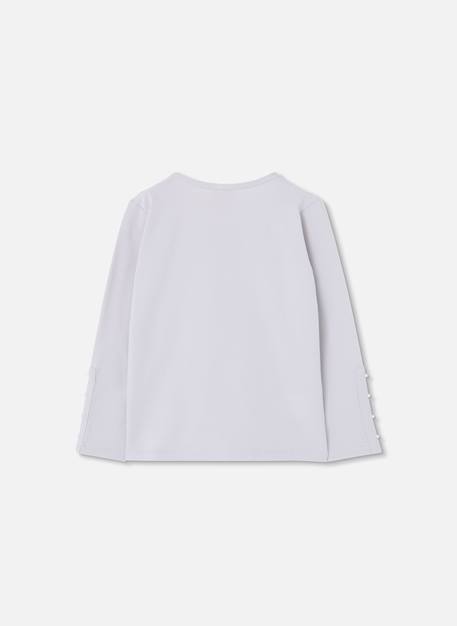 T-shirt en maille fille avec lettres Blanc 2 - vertbaudet enfant 