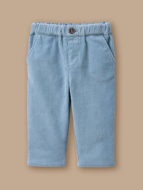 Pantalon en velours côtelé bébé Orage+Vanille+Vert pastel 1 - vertbaudet enfant 
