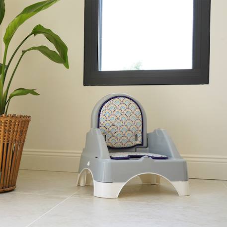 Rehausseur évolutif 3 en 1 edgar gris charme/ blanc muguet Gris 2 - vertbaudet enfant 