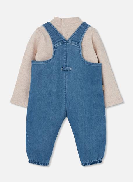 Ensemble bébé garçon denim brodé d'ours Bleu 2 - vertbaudet enfant 
