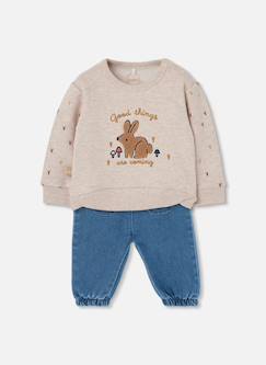 -Ensemble maille bébé fille broderie lapin