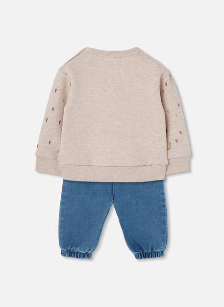 Ensemble bébé fille maille broderie lapin Marron 2 - vertbaudet enfant 