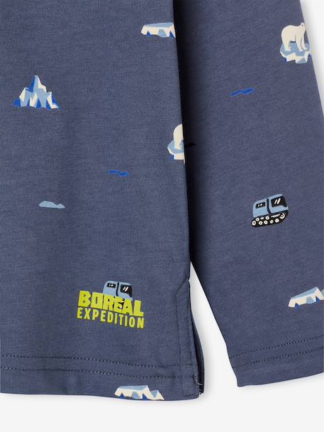 T-shirt manches longues garçon bleu moyen 3 - vertbaudet enfant 