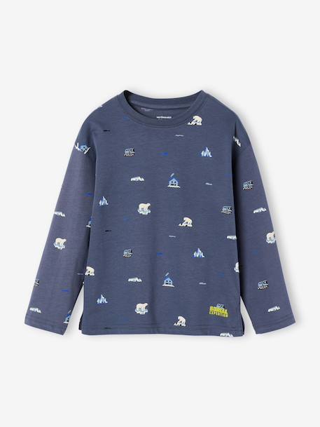 T-shirt manches longues garçon bleu moyen 1 - vertbaudet enfant 