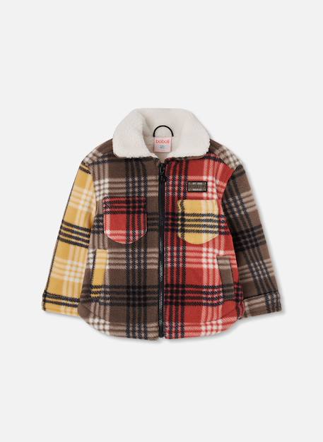 Surchemise garçon polaire carreaux Orange 1 - vertbaudet enfant 