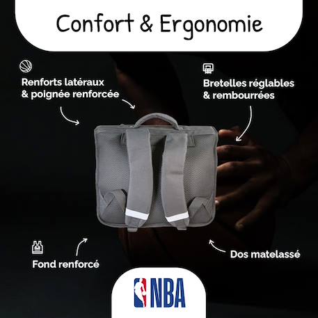 Cartable scolaire 2 compartiments NBA San Antonio Spurs - 38 cm Noir 4 - vertbaudet enfant 