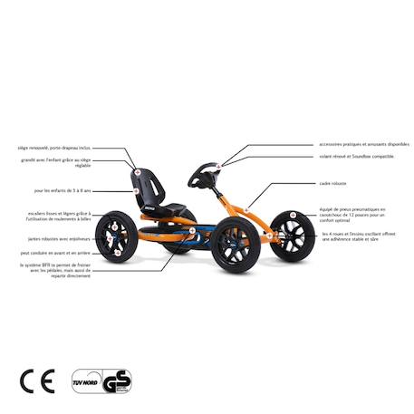 Kart à pédales pour enfants, 3+ ans, buddy b-orange Orange 4 - vertbaudet enfant 