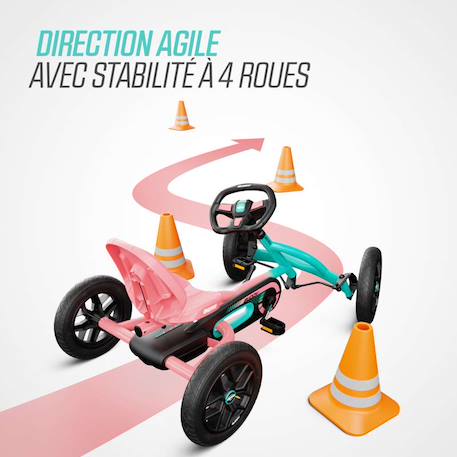 Kart à pédales pour enfants, 3+ ans, buddy lua Pink/mint 4 - vertbaudet enfant 
