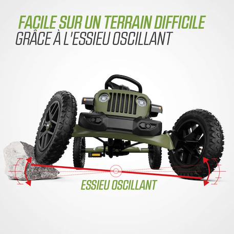 Kart à pédales enfants 3ans+,  Jeep Wrangler Green/black 3 - vertbaudet enfant 