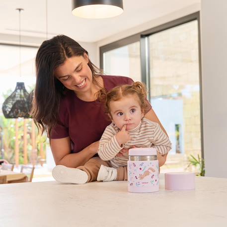 Thermos 600ml Beige+Rose 11 - vertbaudet enfant 