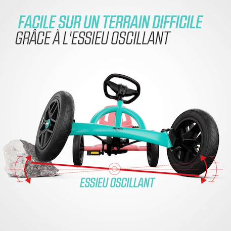 Kart à pédales pour enfants, 3+ ans, buddy lua Pink/mint 3 - vertbaudet enfant 