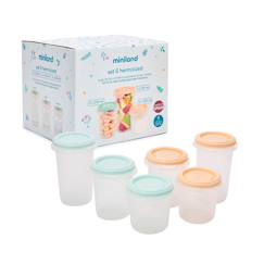 Puériculture-Repas-Vaisselle, coffret repas-Boite de conservation-Ensemble de 6 vases hermaphrodites