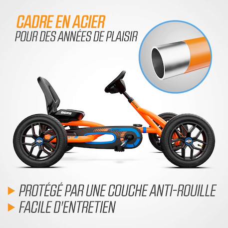 Kart à pédales pour enfants, 3+ ans, buddy b-orange Orange 5 - vertbaudet enfant 
