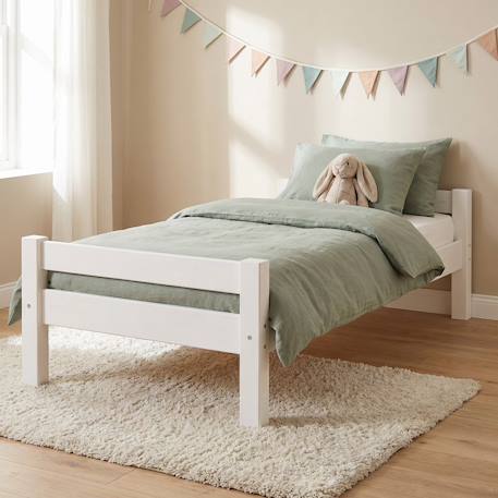 Lit avec sommier pin massif  lilja Blanc 1 - vertbaudet enfant 