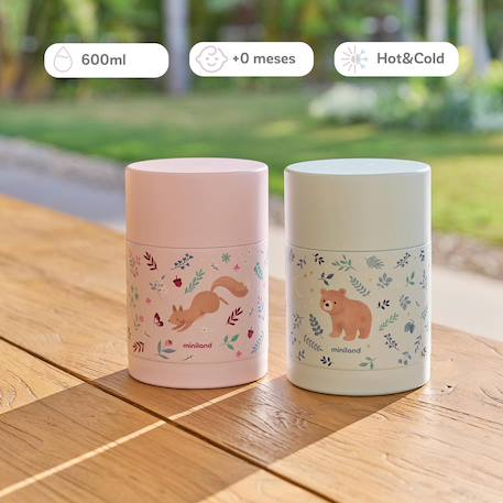 Thermos 600ml Beige+Bleu+Rose 10 - vertbaudet enfant 
