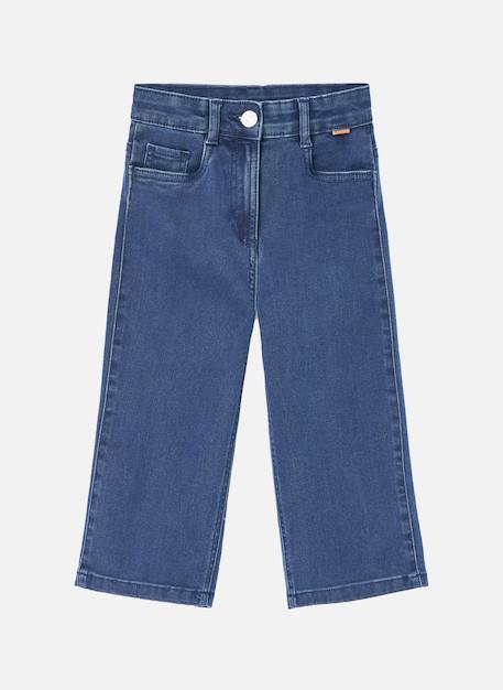 Pantalon fille denim élastique Bleu 2 - vertbaudet enfant 