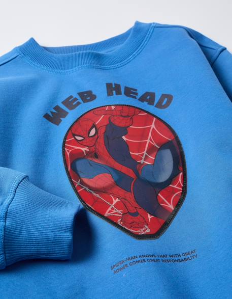 Sweat en coton peigné avec imprimé lenticulaire spider-man Bleu 3 - vertbaudet enfant 