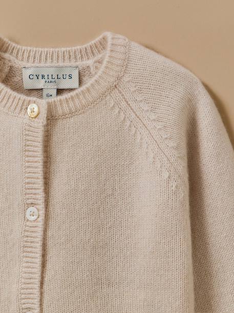 Cardigan en cachemire bébé Ecru 2 - vertbaudet enfant 
