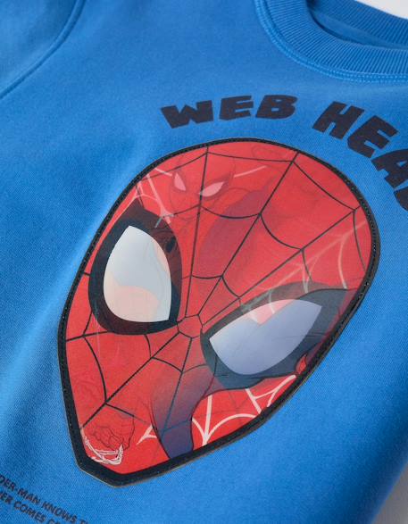 Sweat en coton peigné avec imprimé lenticulaire spider-man Bleu 4 - vertbaudet enfant 