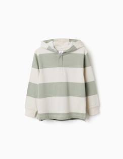-Sweat en coton avec capuche et à rayures