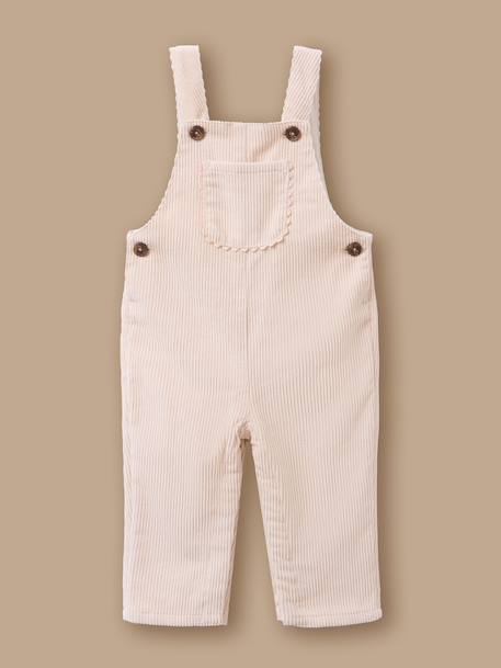 Salopette en velours côtelé bébé Vanille+Vert pastel 1 - vertbaudet enfant 