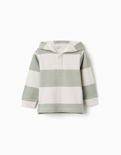 -Sweat en coton avec capuche et à rayures